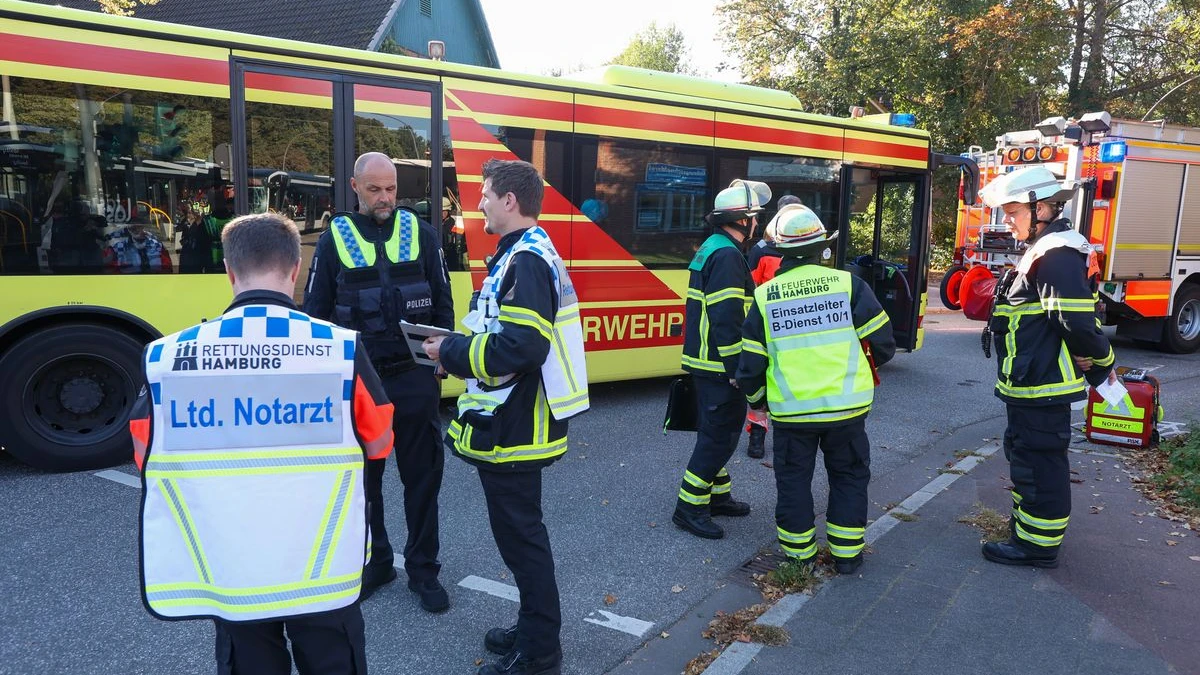 Hamburg’da iki otobüs çarpıştı: 20 yaralı!, © Bodo Marks/dpa Hamburg’da iki otobüs çarpıştı: 20 yaralı!, © Bodo Marks/dpa