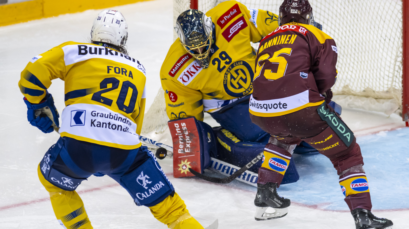 Auswärtssieg für Davos, © KEYSTONE / MARTIAL TREZZINI