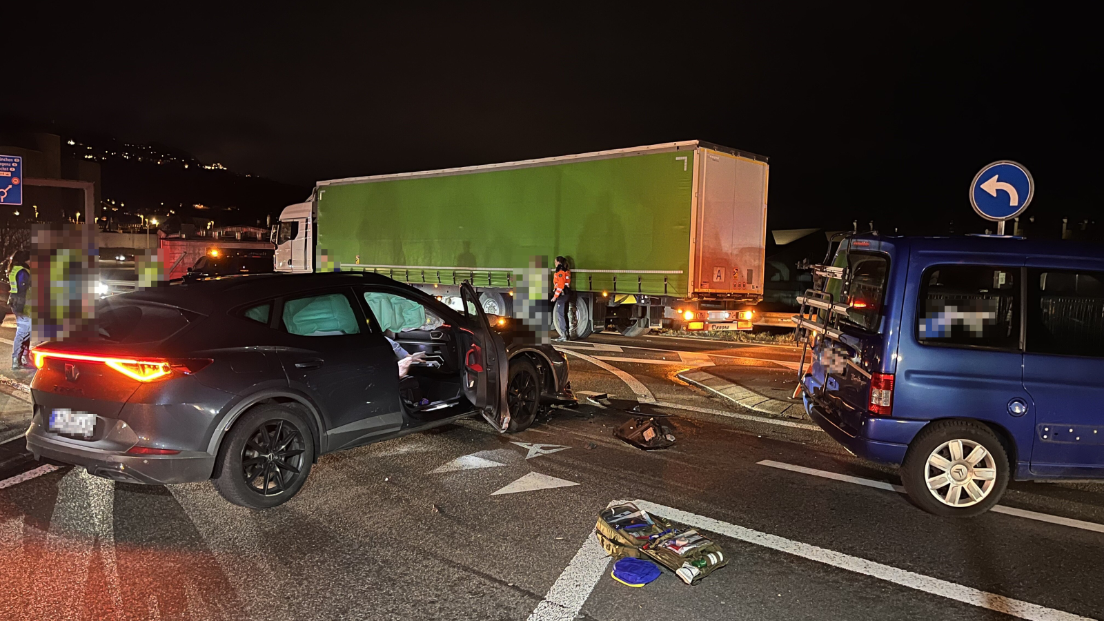Verkehrsunfall fordert eine verletzte Person in St. Margrethen, © Kantonspolizei St. Gallen