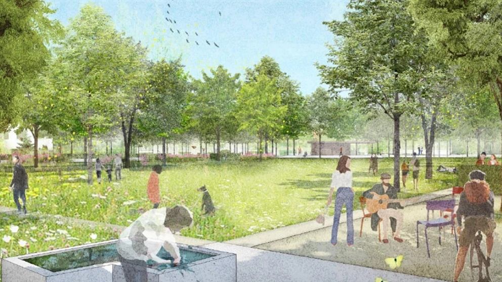 © Visualisierung des neuen Burgunparks in Neuhausen. Bildquelle: Gemeinde Neuhausen © Visualisierung des neuen Burgunparks in Neuhausen. Bildquelle: Gemeinde Neuhausen